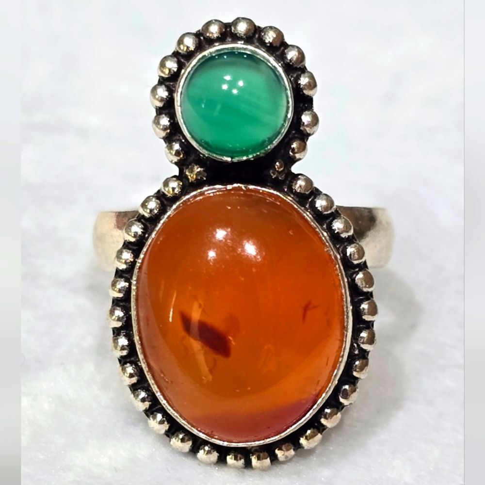 Double Stone Gemstone Ring